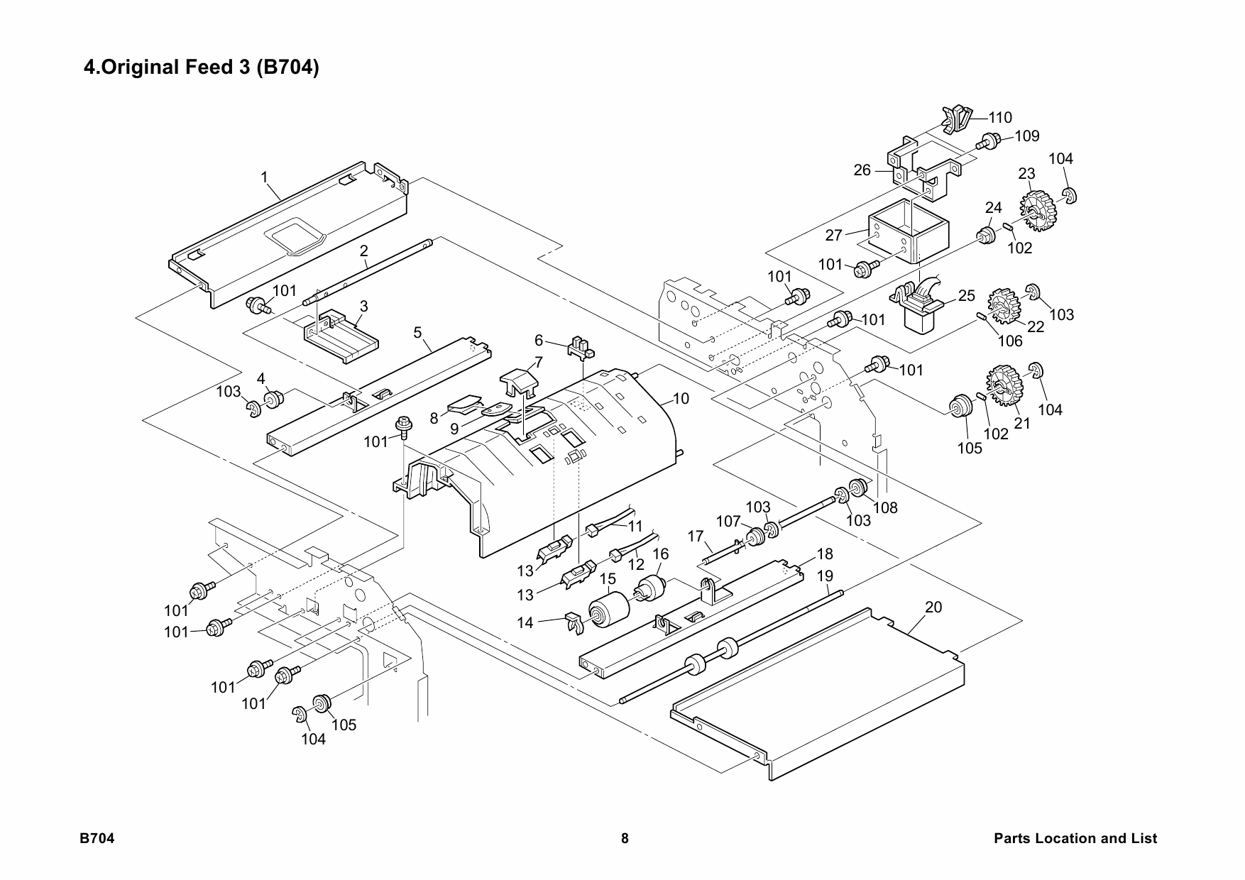 RICOH Options B704 COVER-INTERPOSER-TRAY Parts Catalog PDF download-5